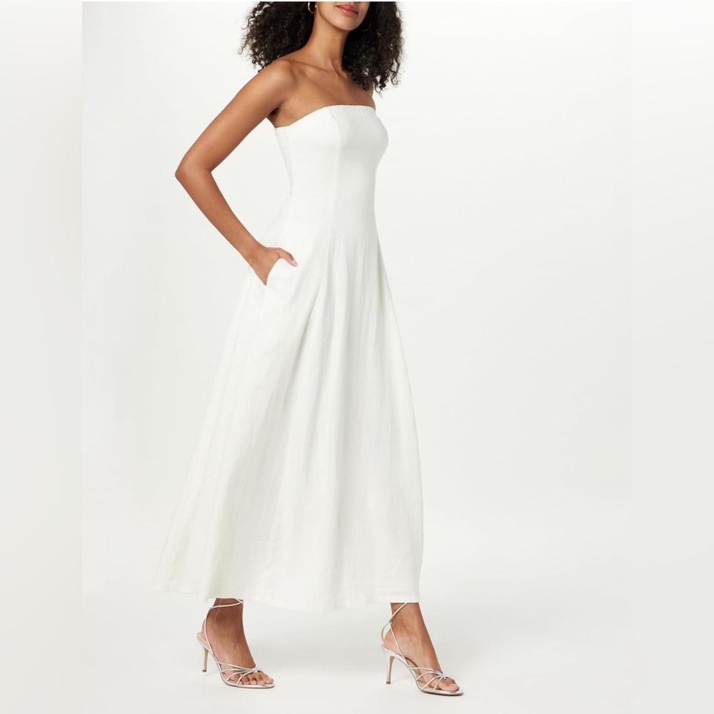 COMMENSE Linen Dress White